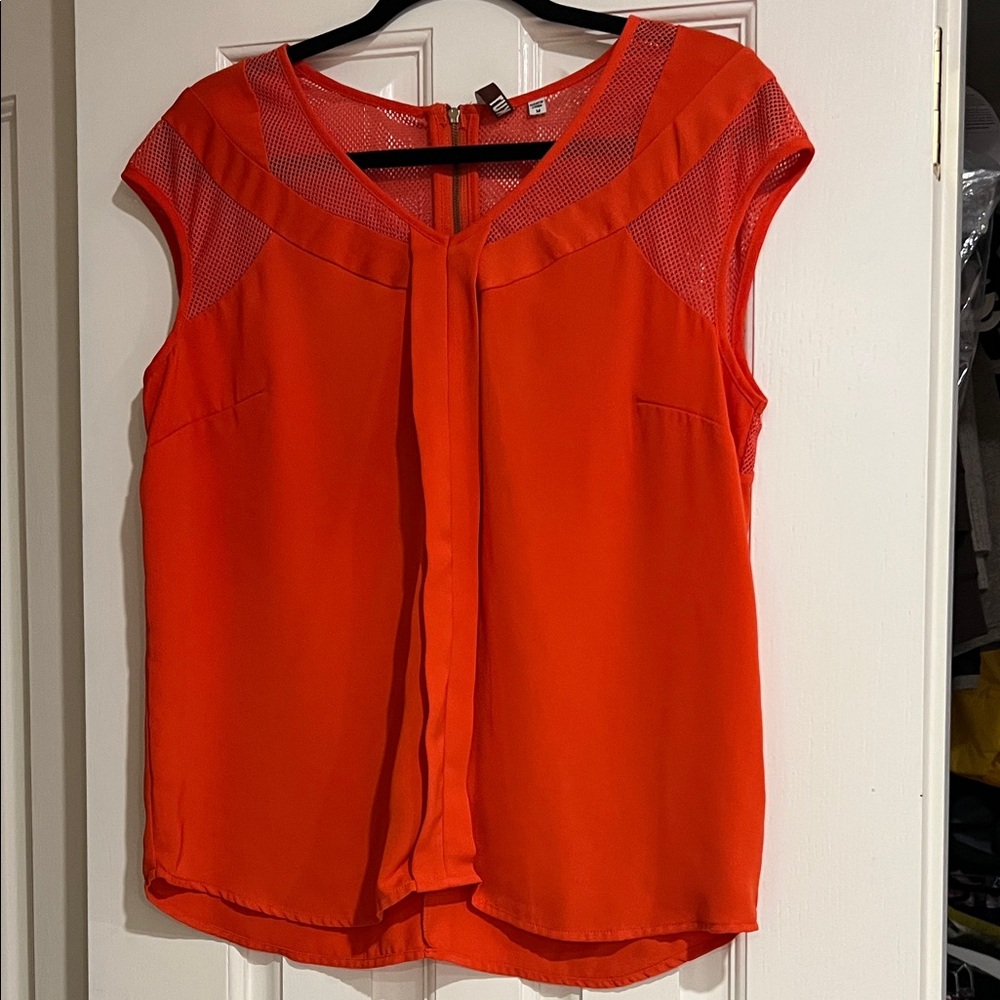 Kut from the Kloth Vibrant Orange Blouse